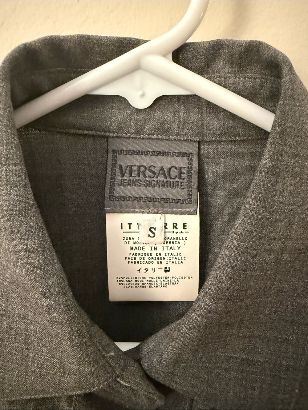 Versace Women’s Dark Gray Tailored Buttondown long sleeve shirt size small - Picture 8 of 13